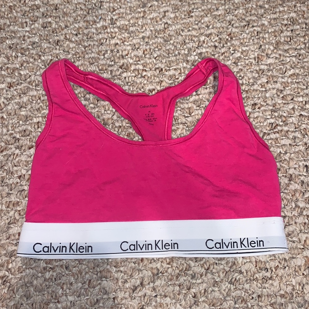 Pink Calvin klein sports bra